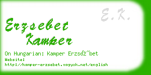 erzsebet kamper business card